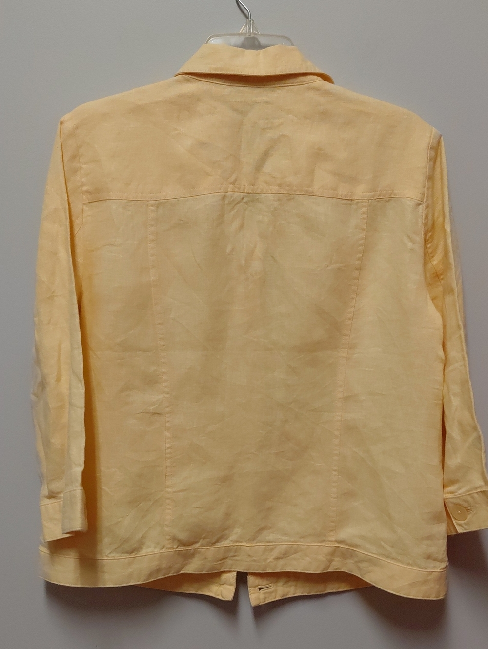 Chico's Yellow Linen Button-Front Jacket - Picture 4 of 4
